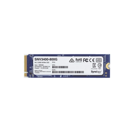 SSD 800GB NVMe M.2 2280, diseñada para Synology N