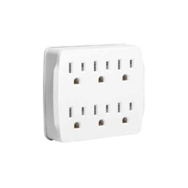 Multicontacto para pared con 6 contactos color bl